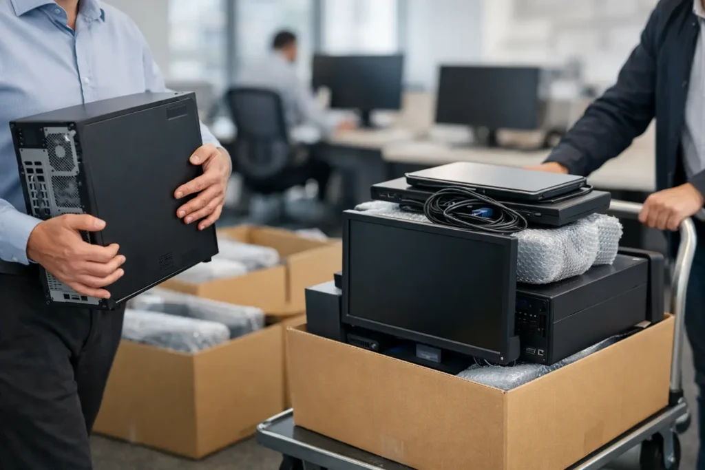 Traslado de equipos informaticos sin paradas